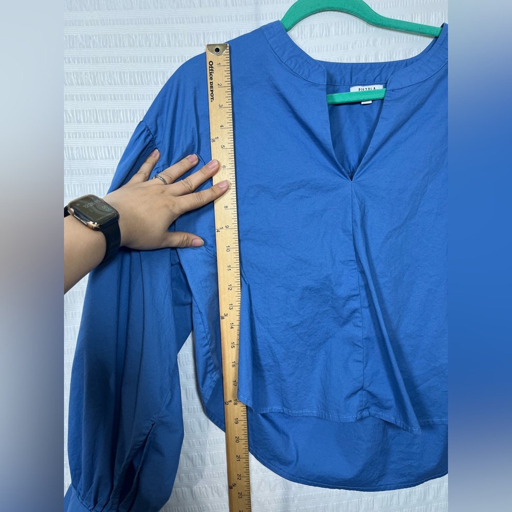 Pistola Women’s Lou Top Blue Puff Long Sleeve Cropped Top Size Small - Picture 7 of 14